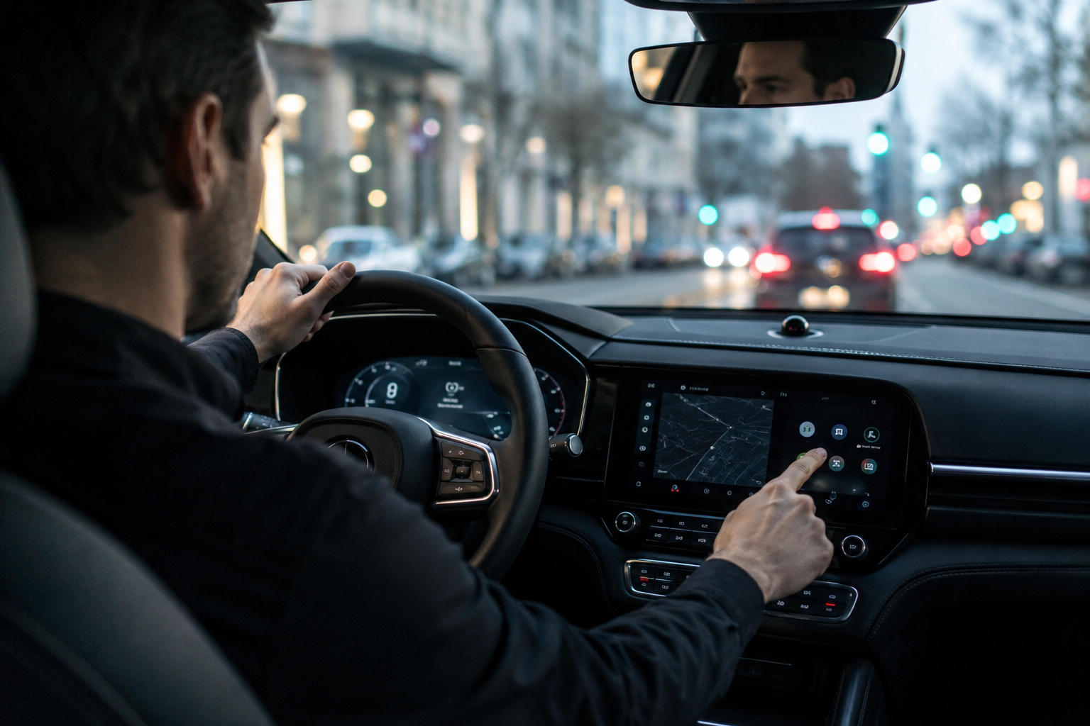 in-car tech influence driver behavior, driver distraction technology, automotive tech safety, vehicle tech impact, driver attention and screens, smart car technology risks, automotive user experience, connected car safety, navigation system distraction, innovative automotive features